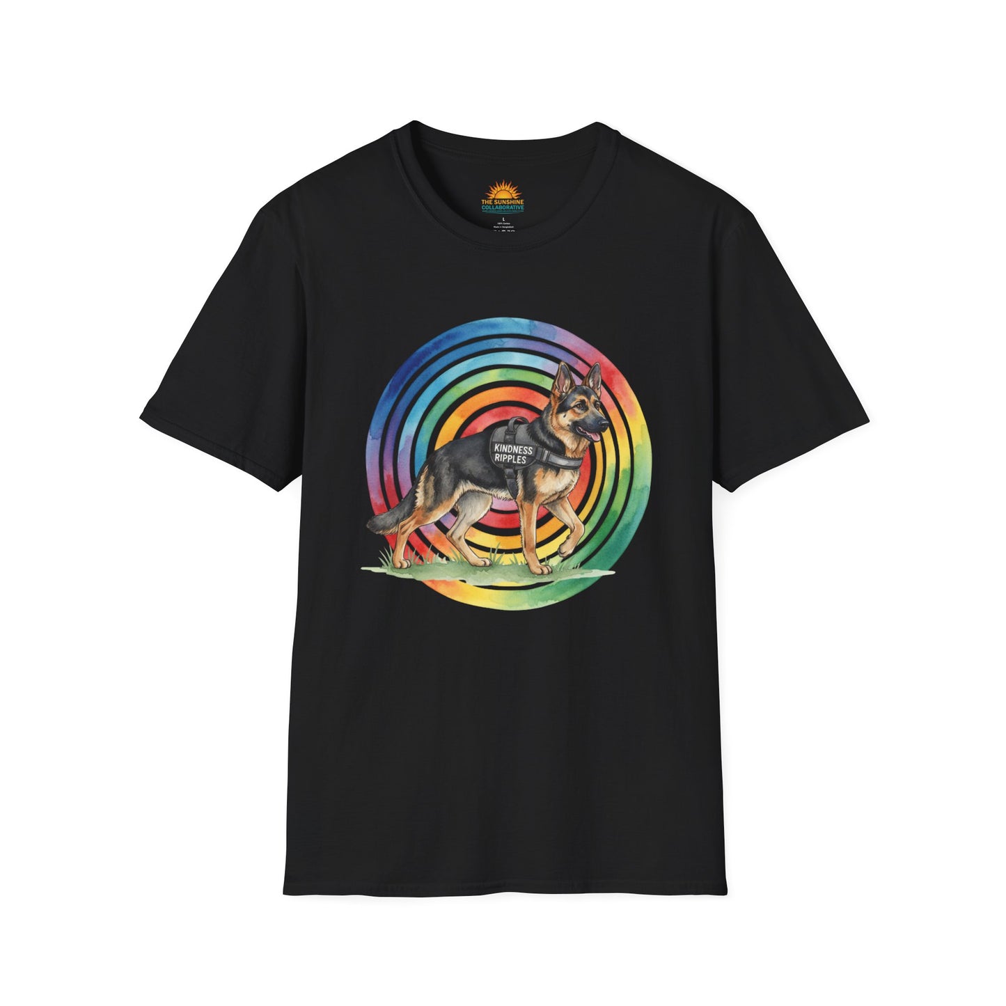 German Shepherd Rainbow Target T-Shirt — K9 Working Dog Graphic Tee - Kindness Ripples