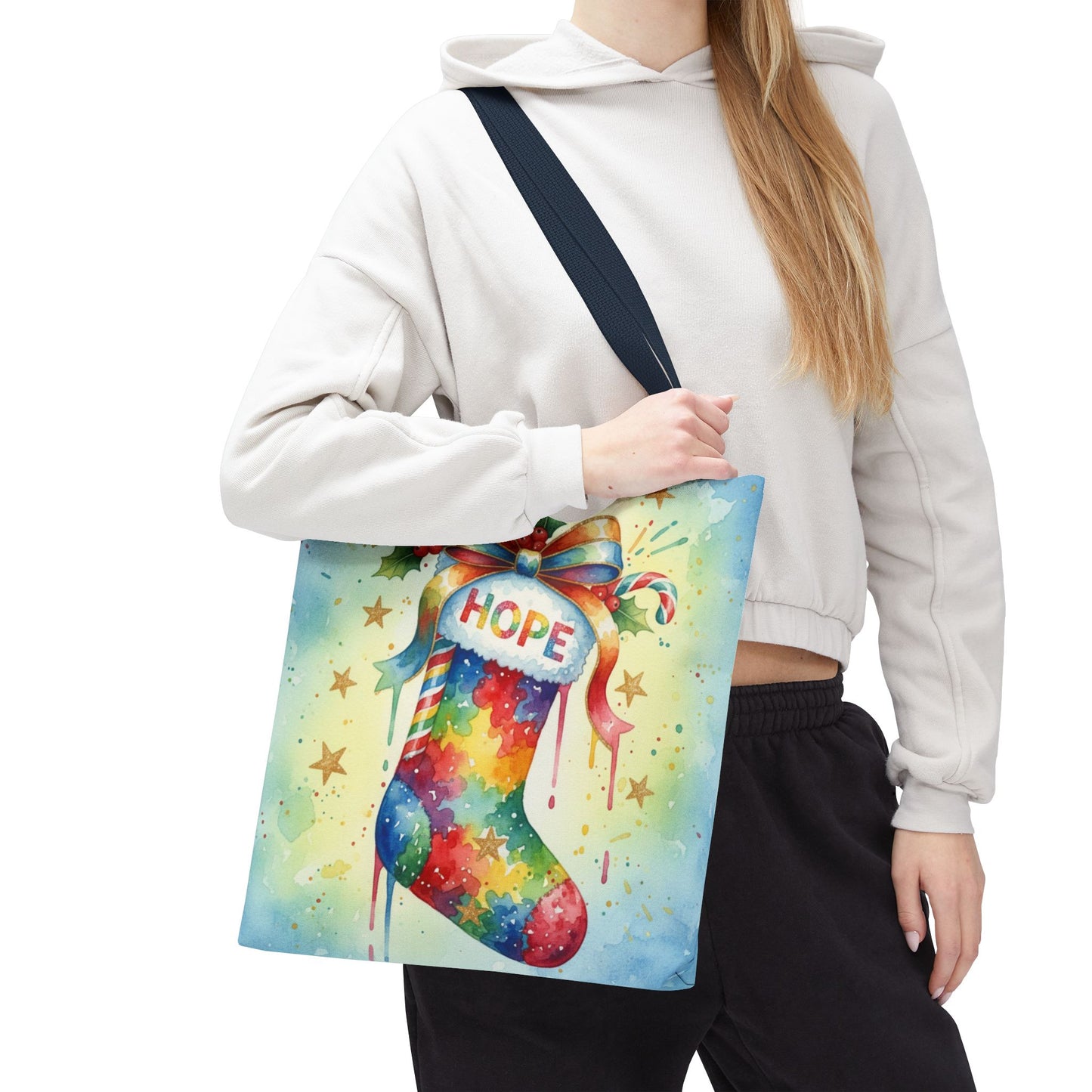 Colorful Holiday Hope Tote Bag