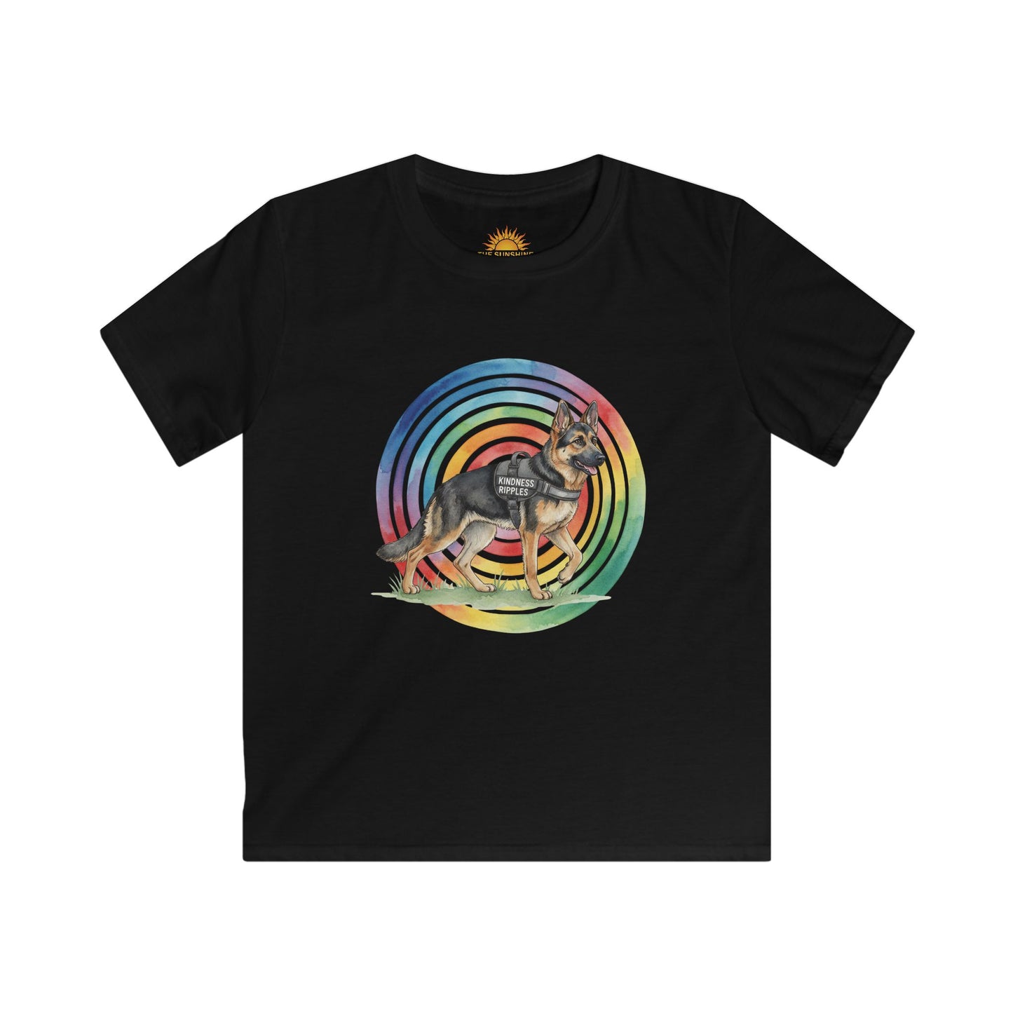 Kids Tee — German Shepherd Rainbow Graphic - Kindness Ripples