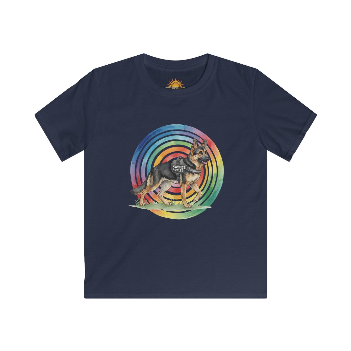 Kids Tee — German Shepherd Rainbow Graphic - Kindness Ripples