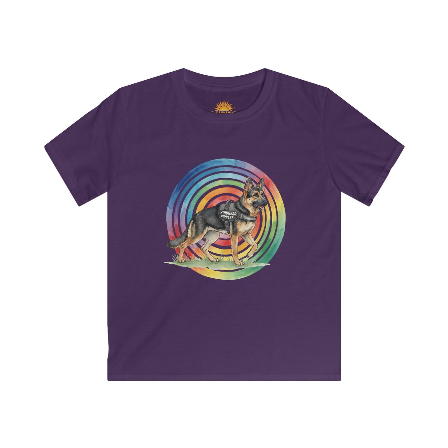 Kids Tee — German Shepherd Rainbow Graphic - Kindness Ripples