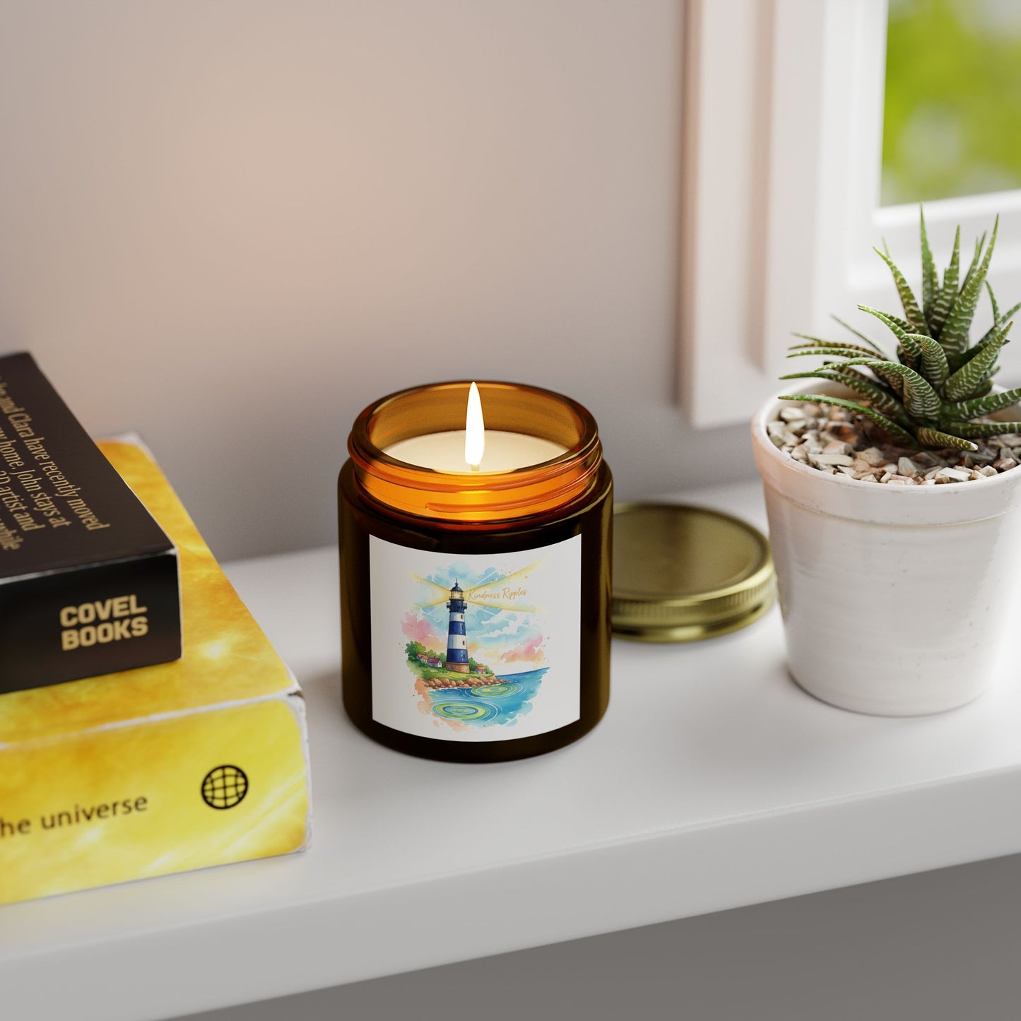 Lighthouse Scented Candle Collection - Coconut Apricot Wax (4oz)