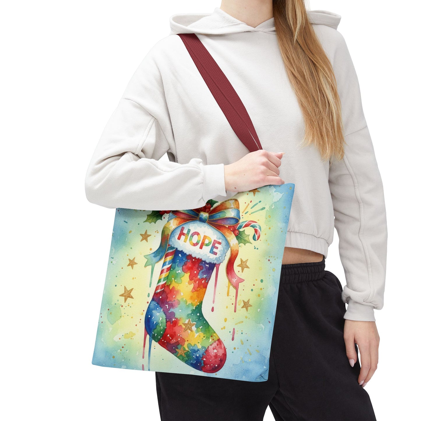 Colorful Holiday Hope Tote Bag