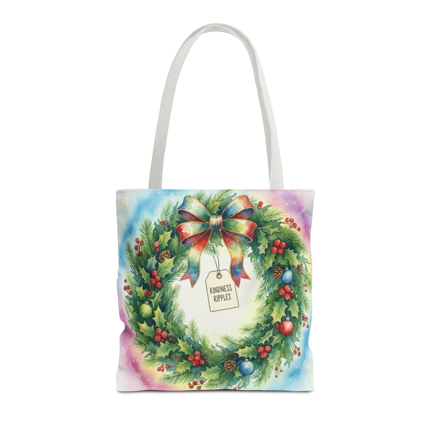 Holiday Wreath Tote Bag - Perfect for Christmas and Winter Celebrations