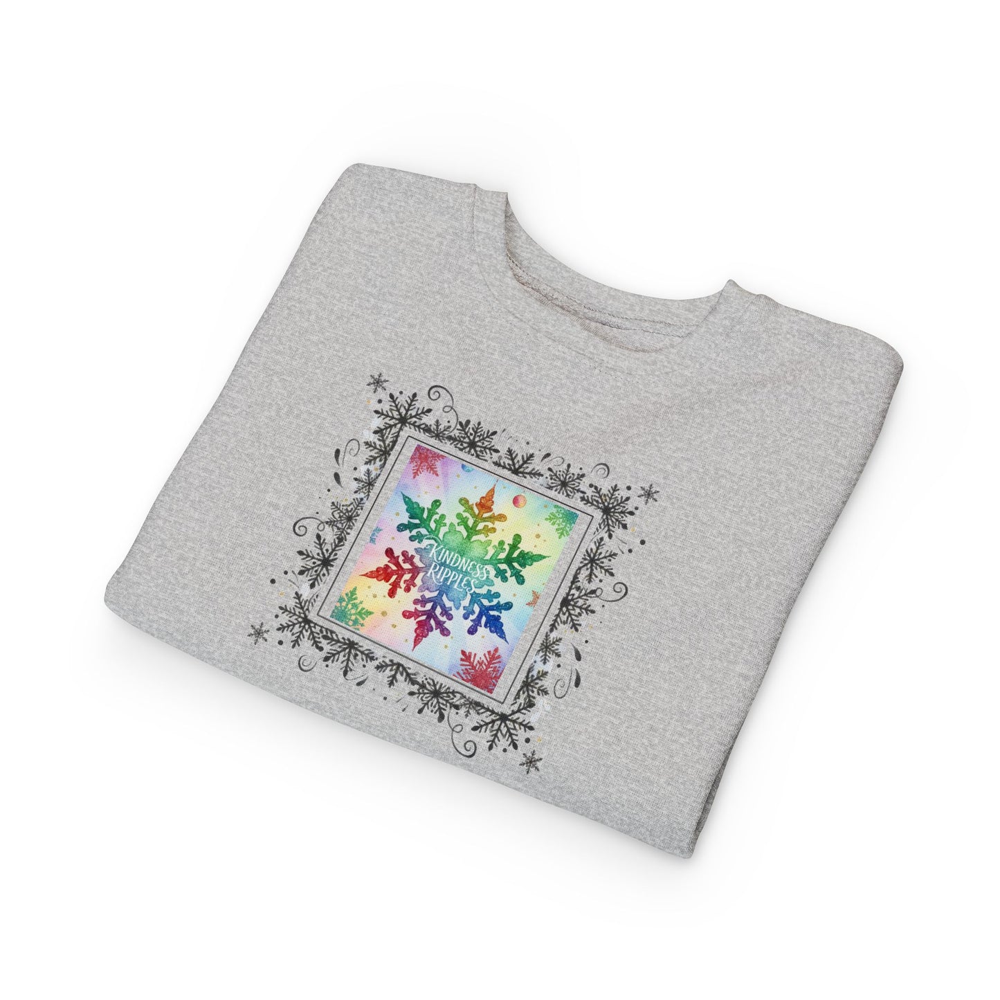 Rainbow Snowflake Toddler Sweatshirt - Kindness Ripples Design