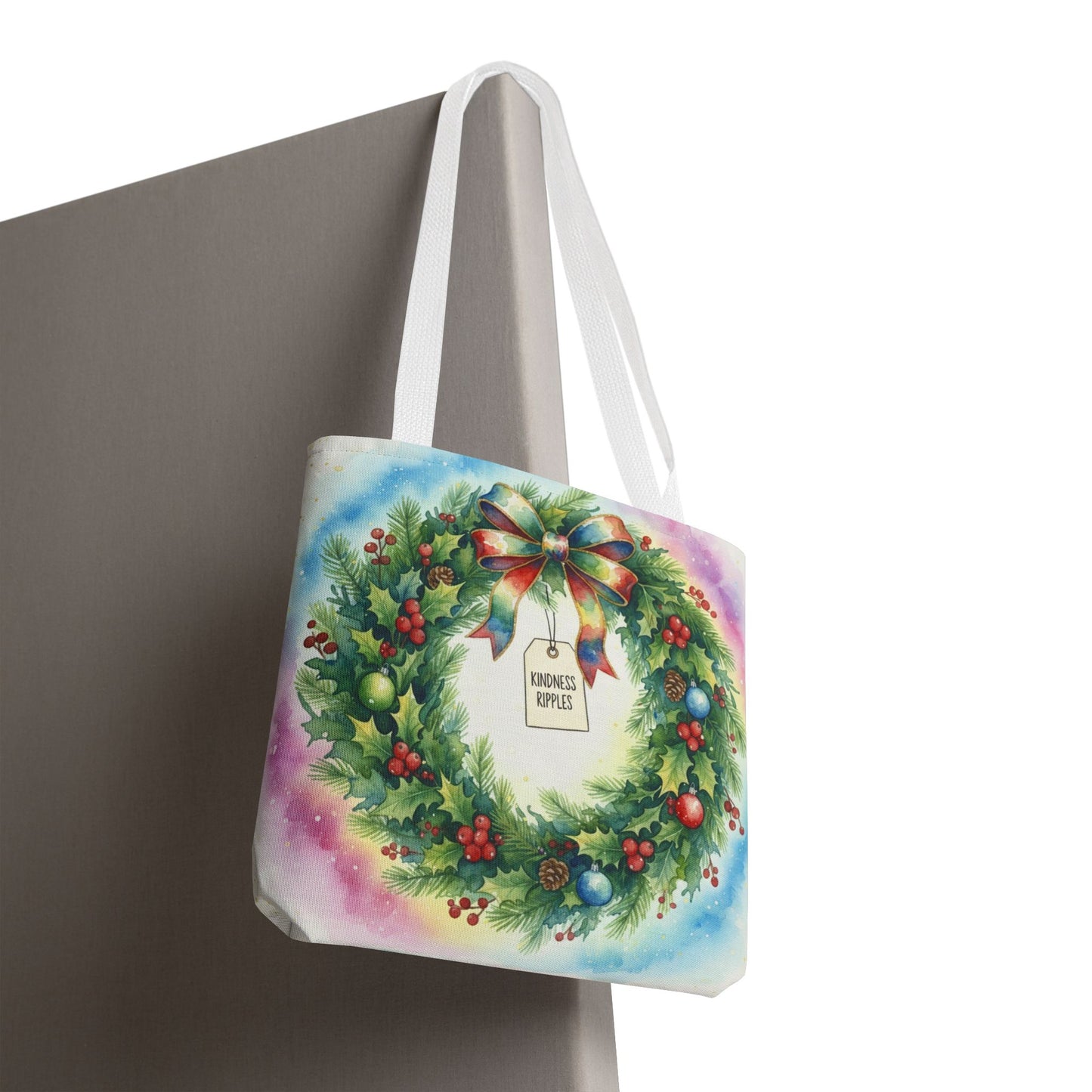 Holiday Wreath Tote Bag - Perfect for Christmas and Winter Celebrations