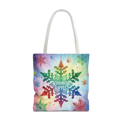Kindness Ripples Winter Snowflake Tote Bag Colorful Kindness