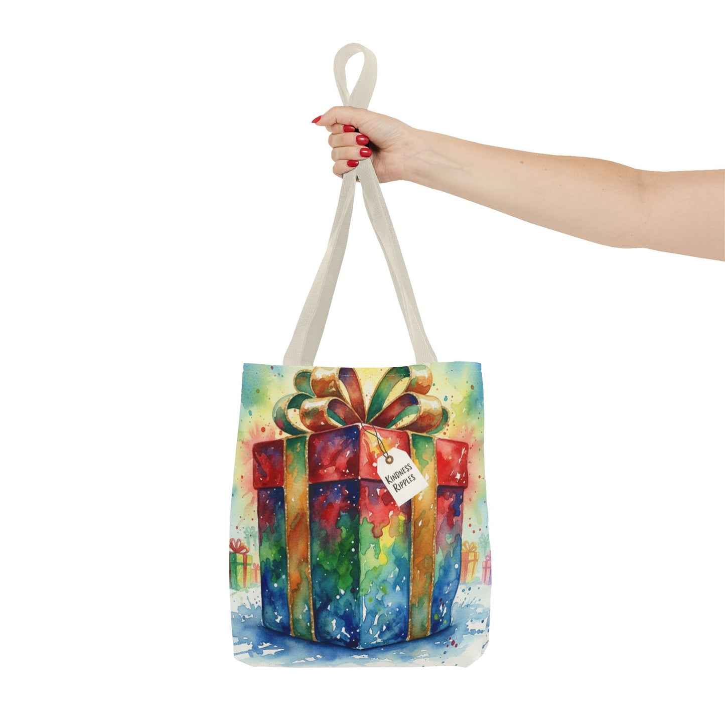 Colorful Gift Tote Bag - Perfect for Holidays & Celebrations -Simple message of Kindness - Reusable