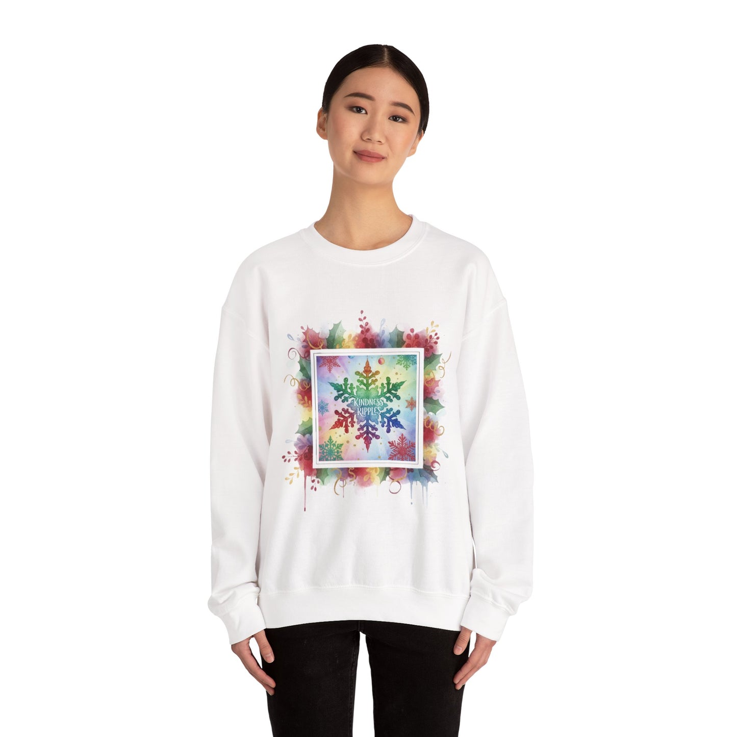 Rainbow Snowflake Kindness Crewneck Sweatshirt