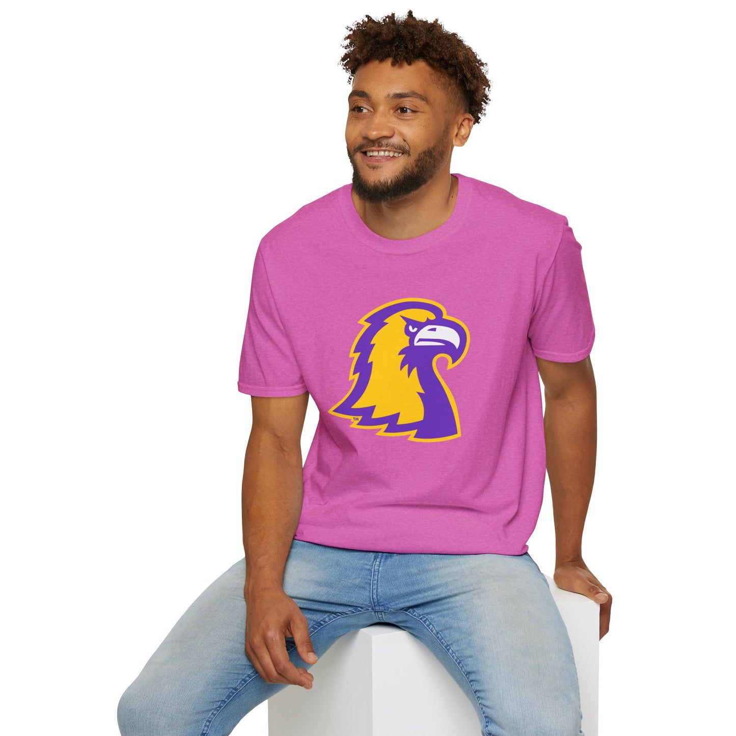 Golden Eagle Mascot Pink Out T-Shirt — Purple & Gold School Spirit Tee