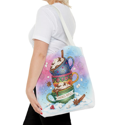 Colorful Hot Cocoa Tote Bag – Festive Winter Vibes