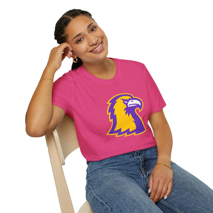 Golden Eagle Mascot Pink Out T-Shirt — Purple & Gold School Spirit Tee