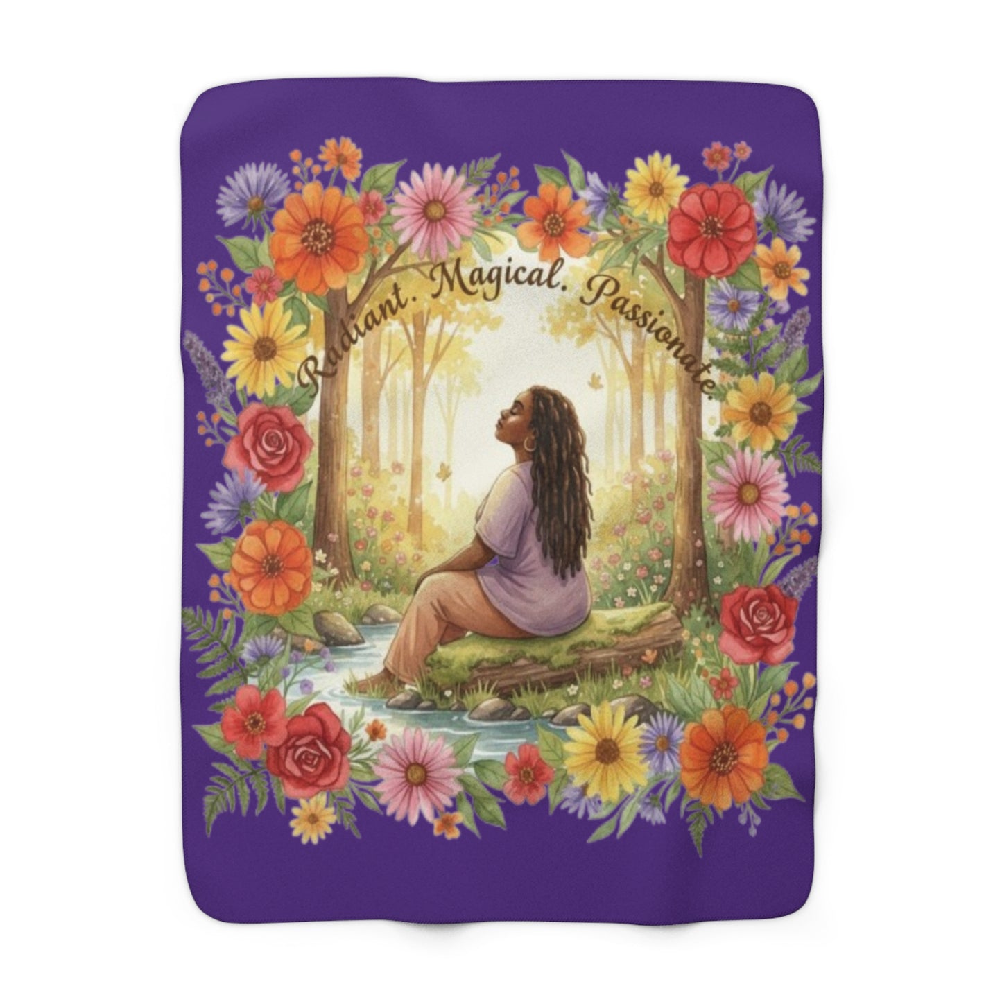 The Shantel - Radiant Floral Sherpa Fleece Blanket - Magical & Cozy Comfort