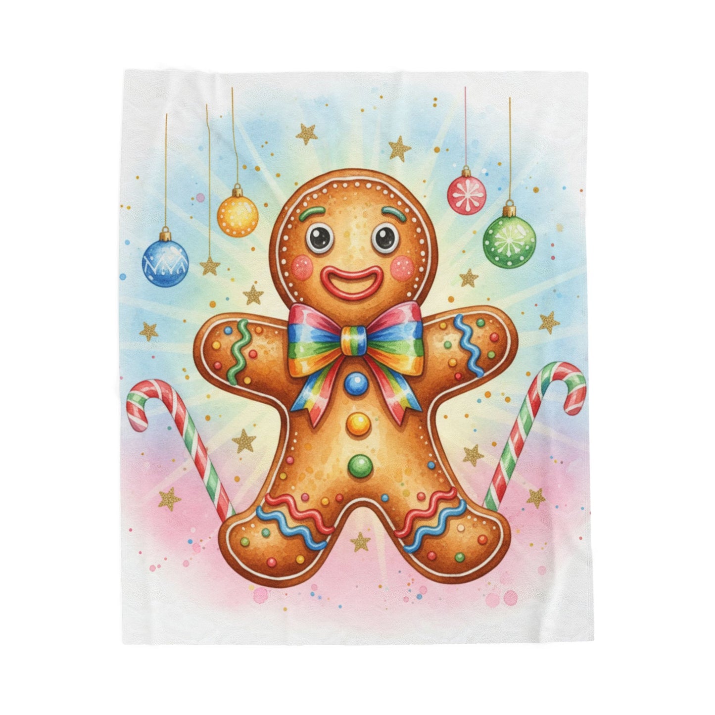 Gingerbread Christmas Plush Blanket