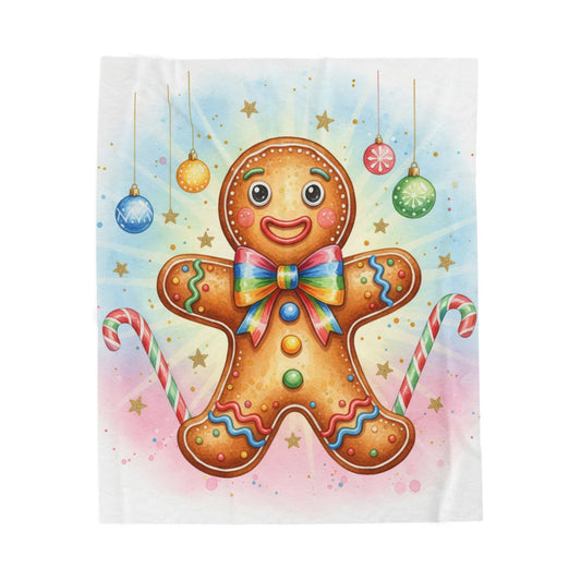 Gingerbread Christmas Plush Blanket