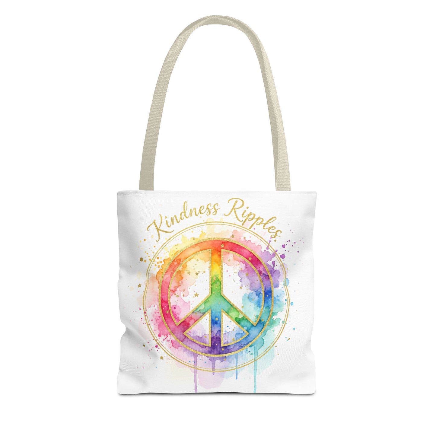 Colorful Peace Symbol Tote Bag | Kindness Ripples Design