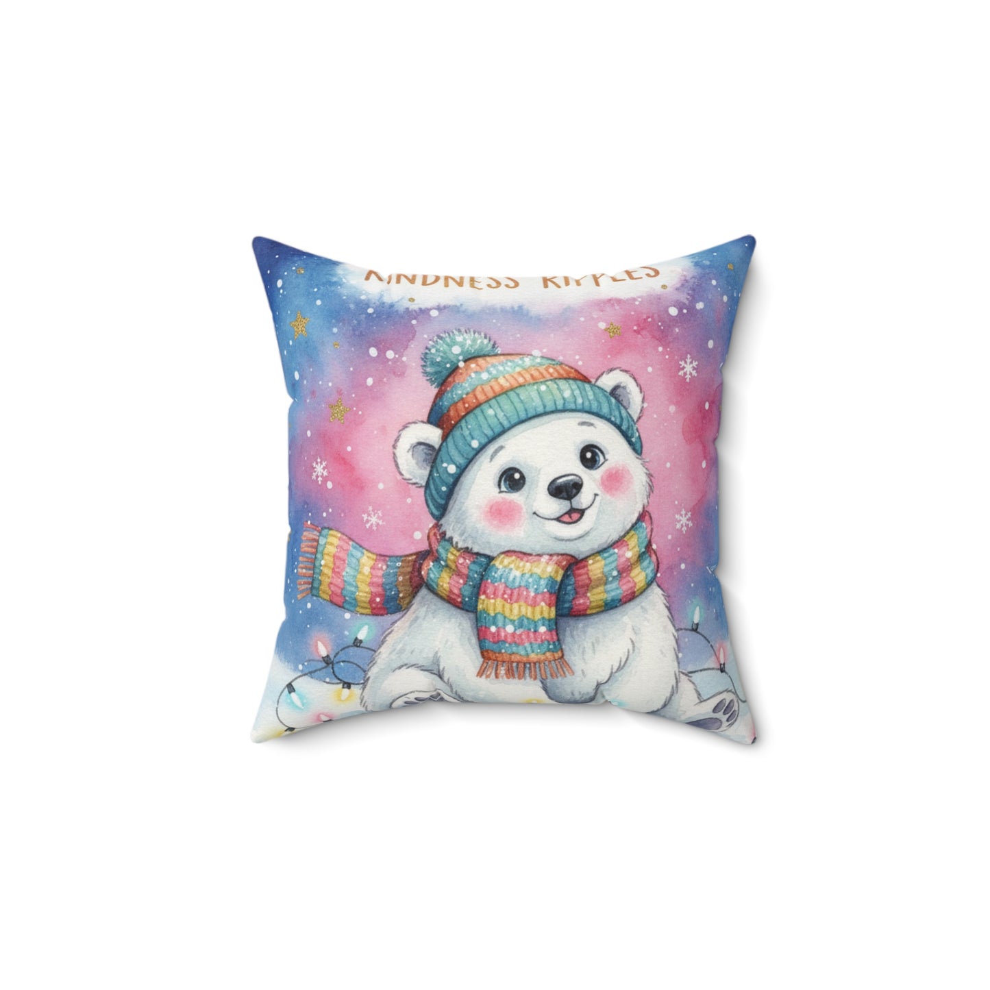 Cute Polar Bear Christmas Pillow