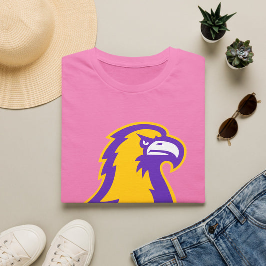 Golden Eagle Mascot Pink Out T-Shirt — Purple & Gold School Spirit Tee