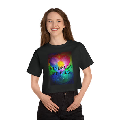 Cropped T-Shirt, Kindness Ripples Shirt for Women, Graphic Tee, Inspirational Top, Positive Vibes Clothing, Empowering Crop