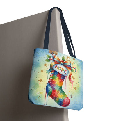 Colorful Holiday Hope Tote Bag