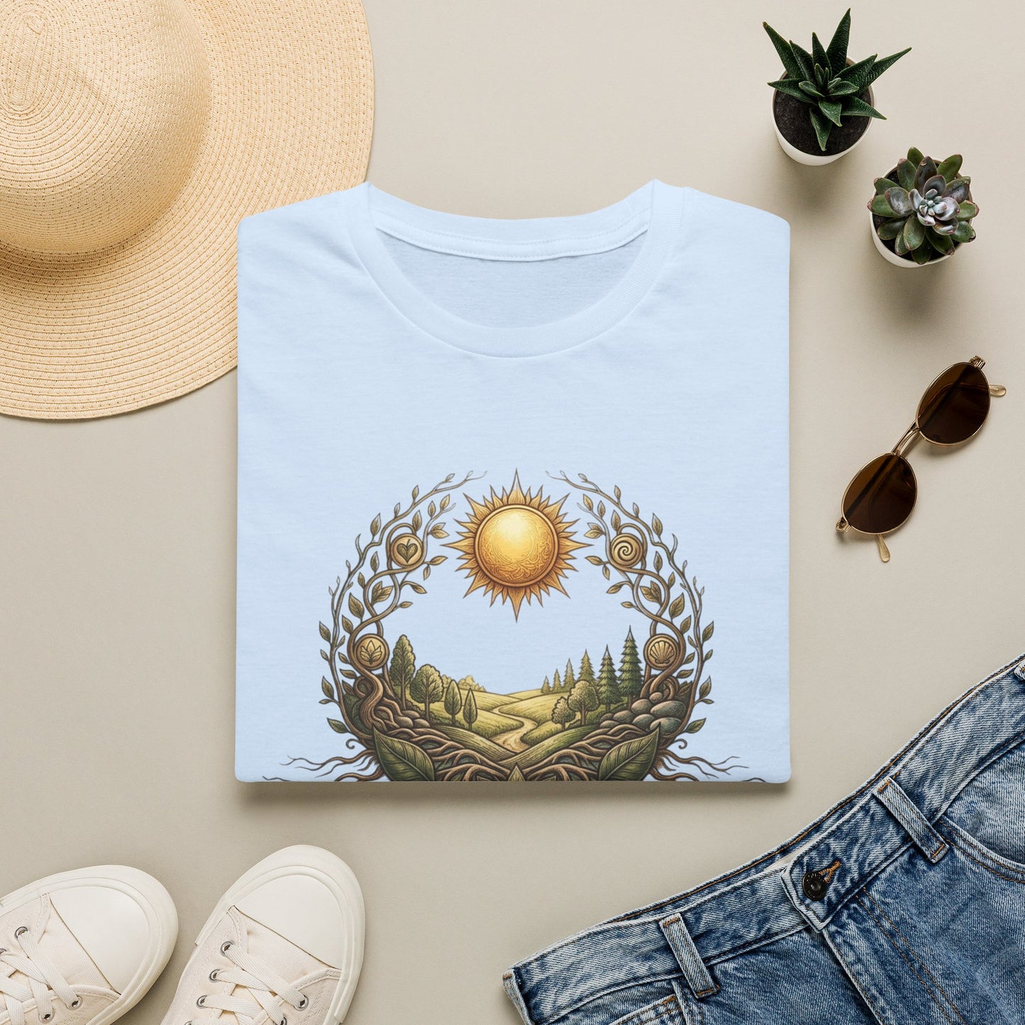Nature Sunscape T-Shirt — Surrounded by Nature Graphic