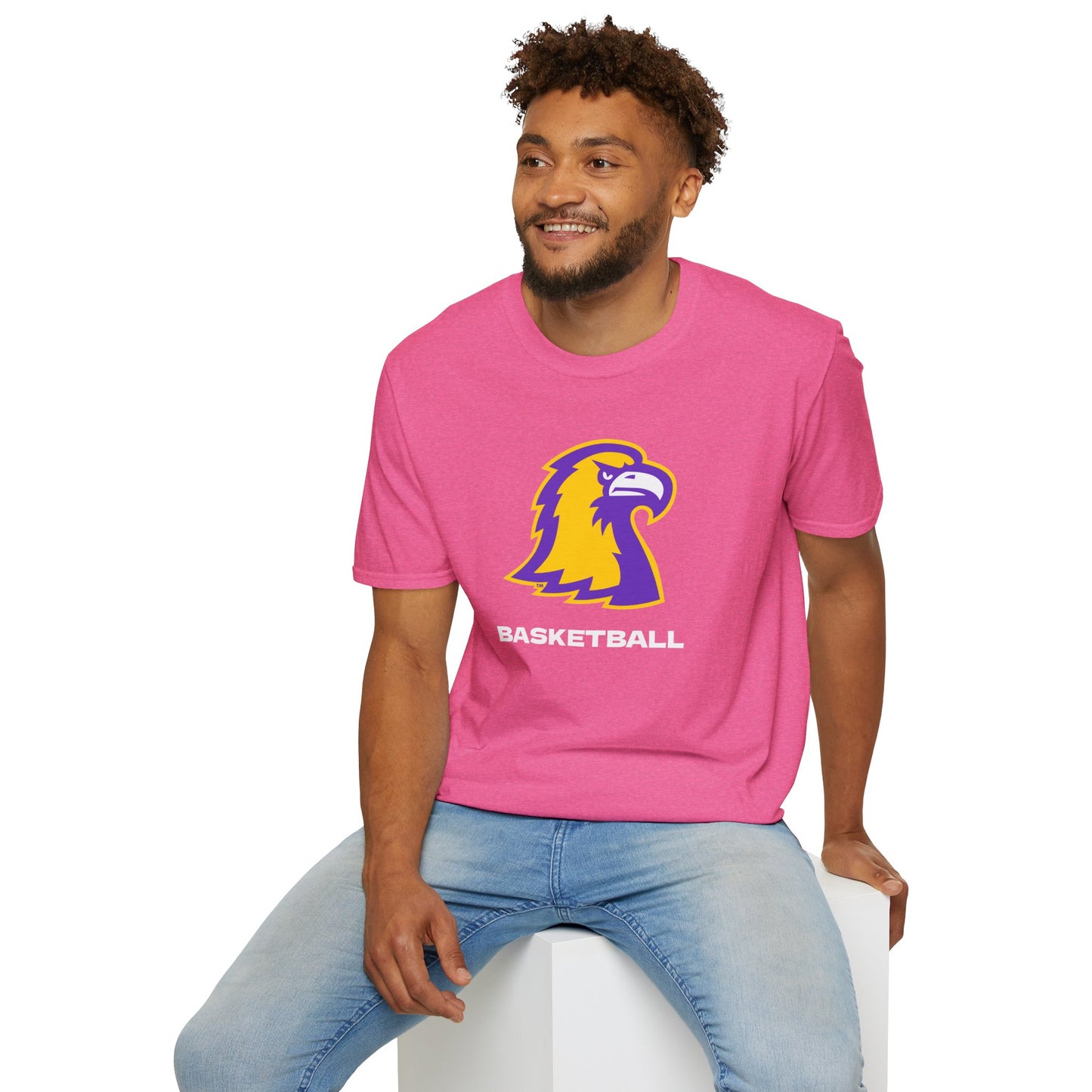 Golden Eagle Basketball T-Shirt — Purple & Gold Team Logo Tee