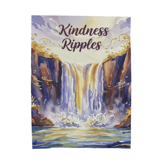 Kindness Ripples Velveteen Plush Blanket, Cookeville, TN, Waterfall Capital of the World