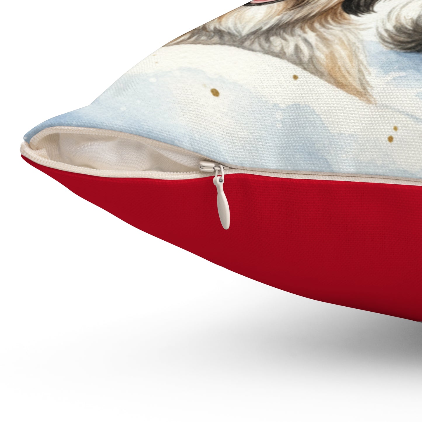 Tibetan Terriers Christmas Pillow – Holiday Tree & Gifts Decorative Throw Pillow