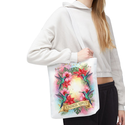 Colorful Kindness Christmas Hummingbirds Tote Bag