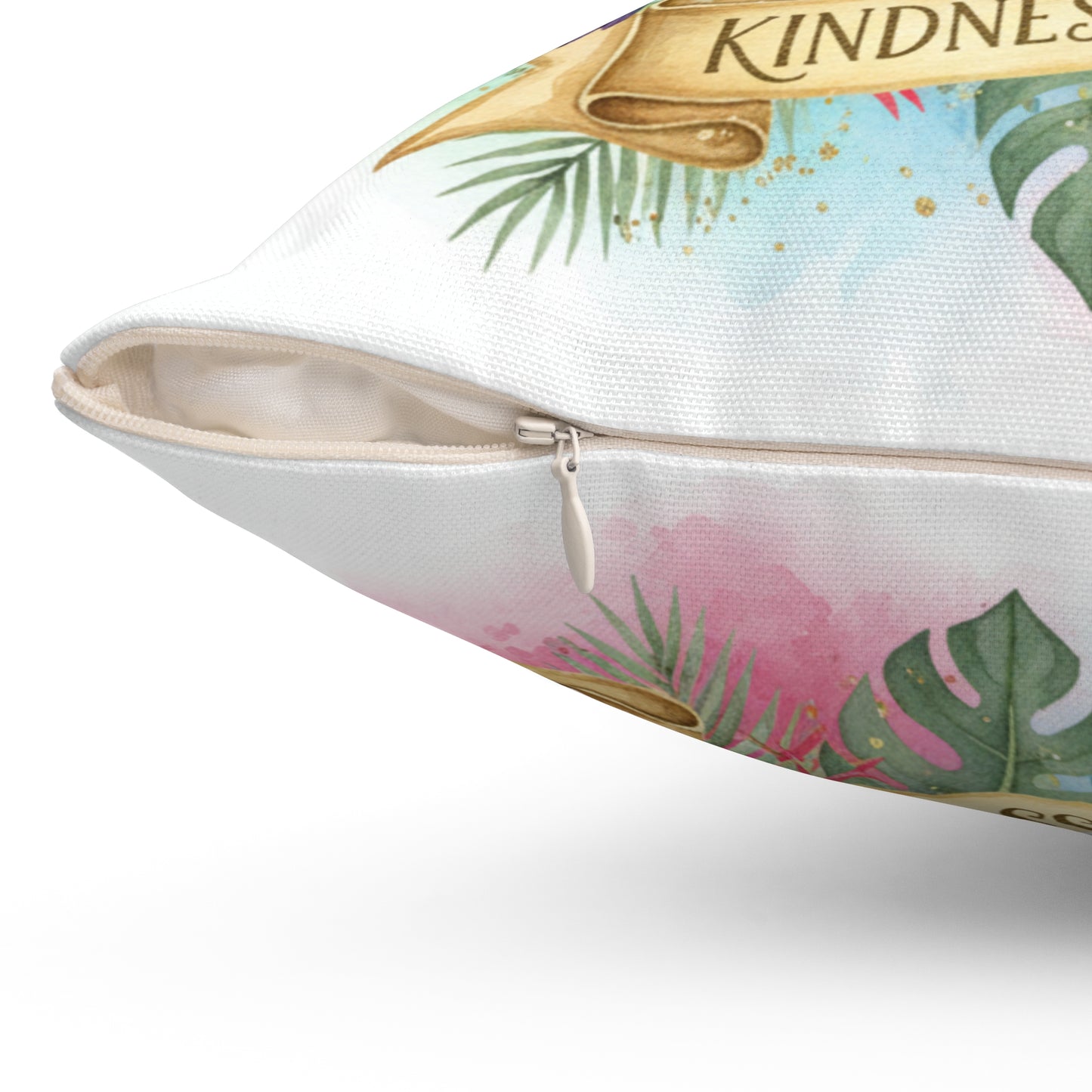 Kindness Ripples Decorative Pillow with Hummingbird Design