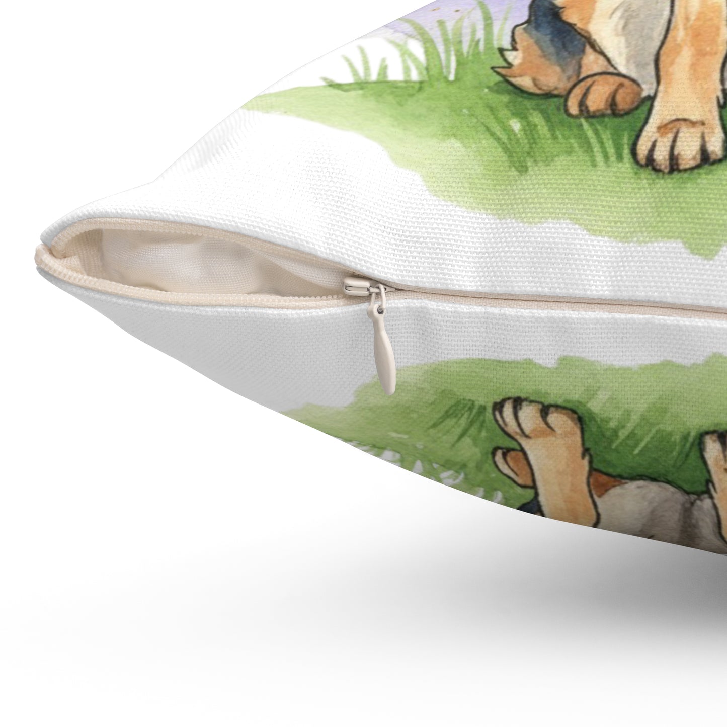 German Shepherd Decorative Pillow — 'Kindness Ripples' Watercolor Dog Throw Pillow