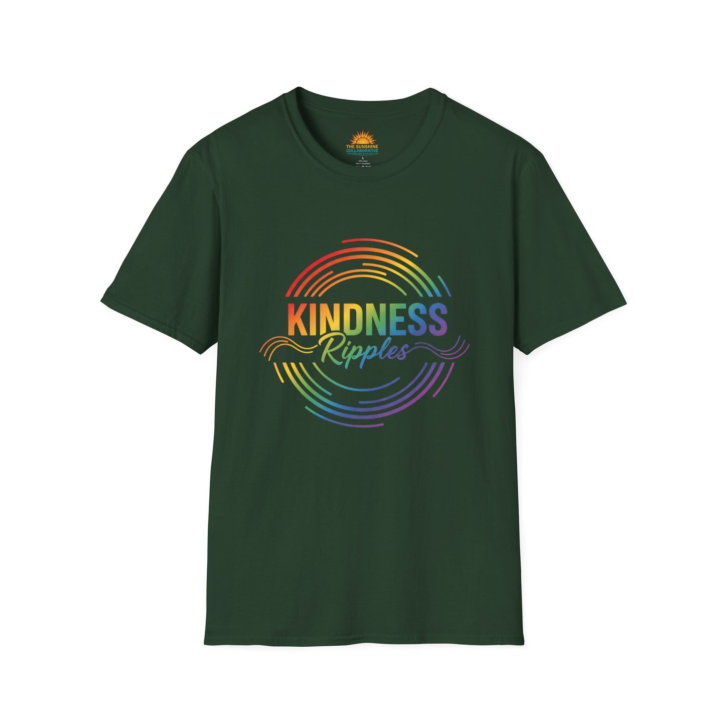 Rainbow Kindness T-Shirt, Softstyle Tee, Unisex Shirt, Positive Message Tee, Gift for Friends, Everyday Casual Wear
