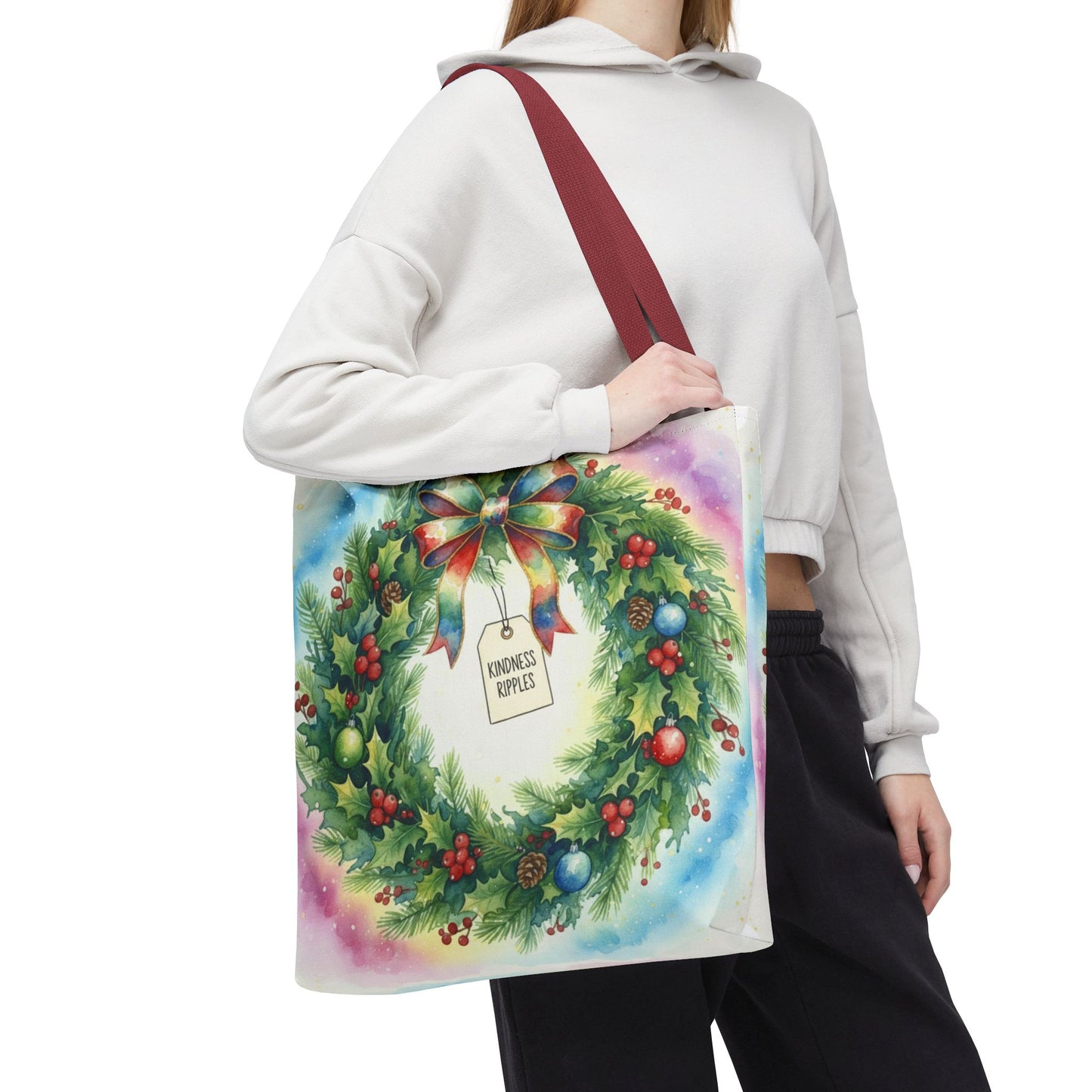 Holiday Wreath Tote Bag - Perfect for Christmas and Winter Celebrations