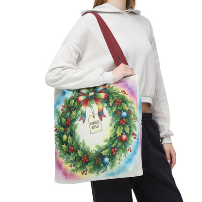 Holiday Wreath Tote Bag - Perfect for Christmas and Winter Celebrations