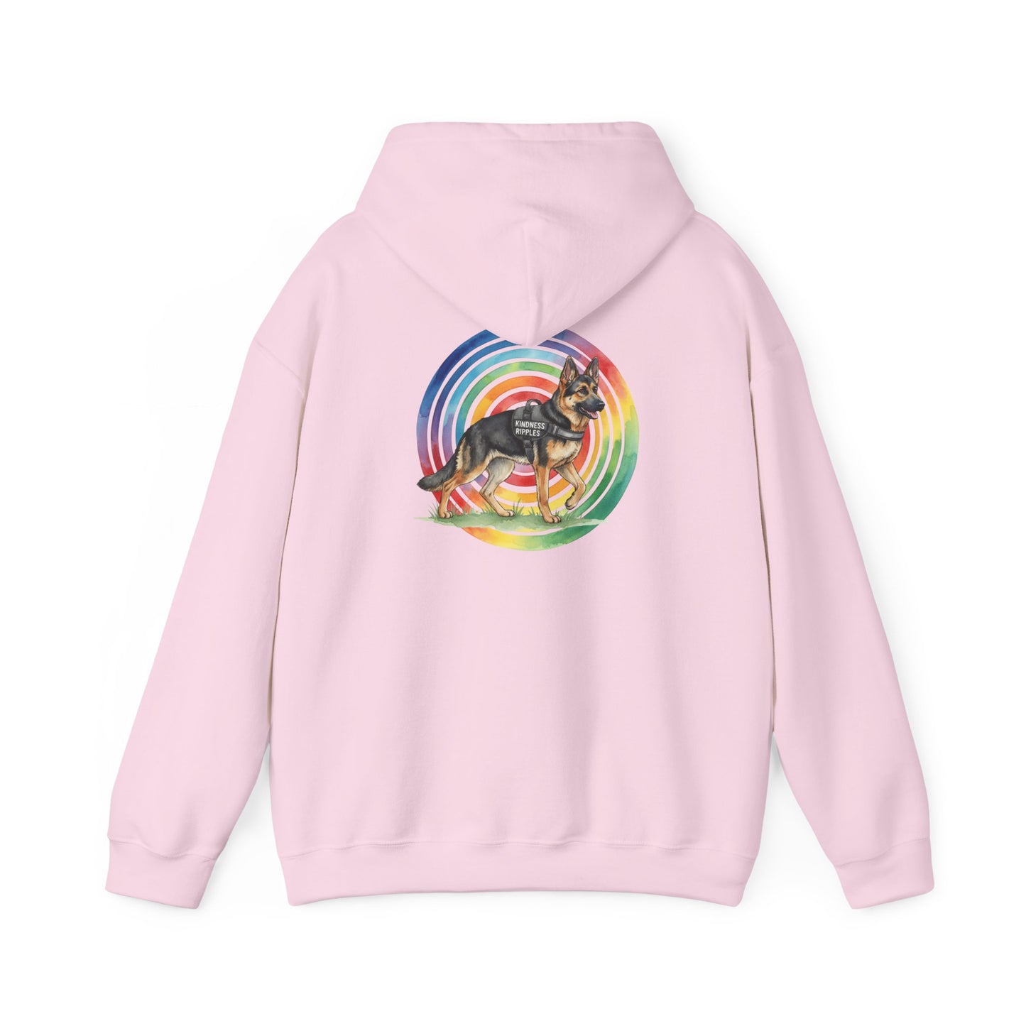 German Shepherd Rainbow Paw Hoodie --Pet Lover Sweatshirt  --Front and Back--Kindness Ripples