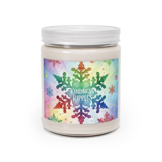 Scented Soy Candle - Kindness Ripples with Colorful Snowflakes