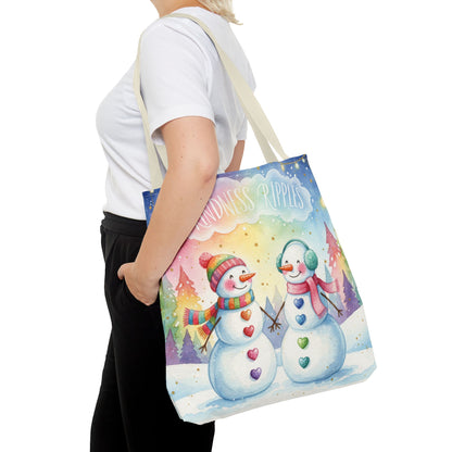 Whimsical Snowman Tote Bag - Kindness Ripples Design