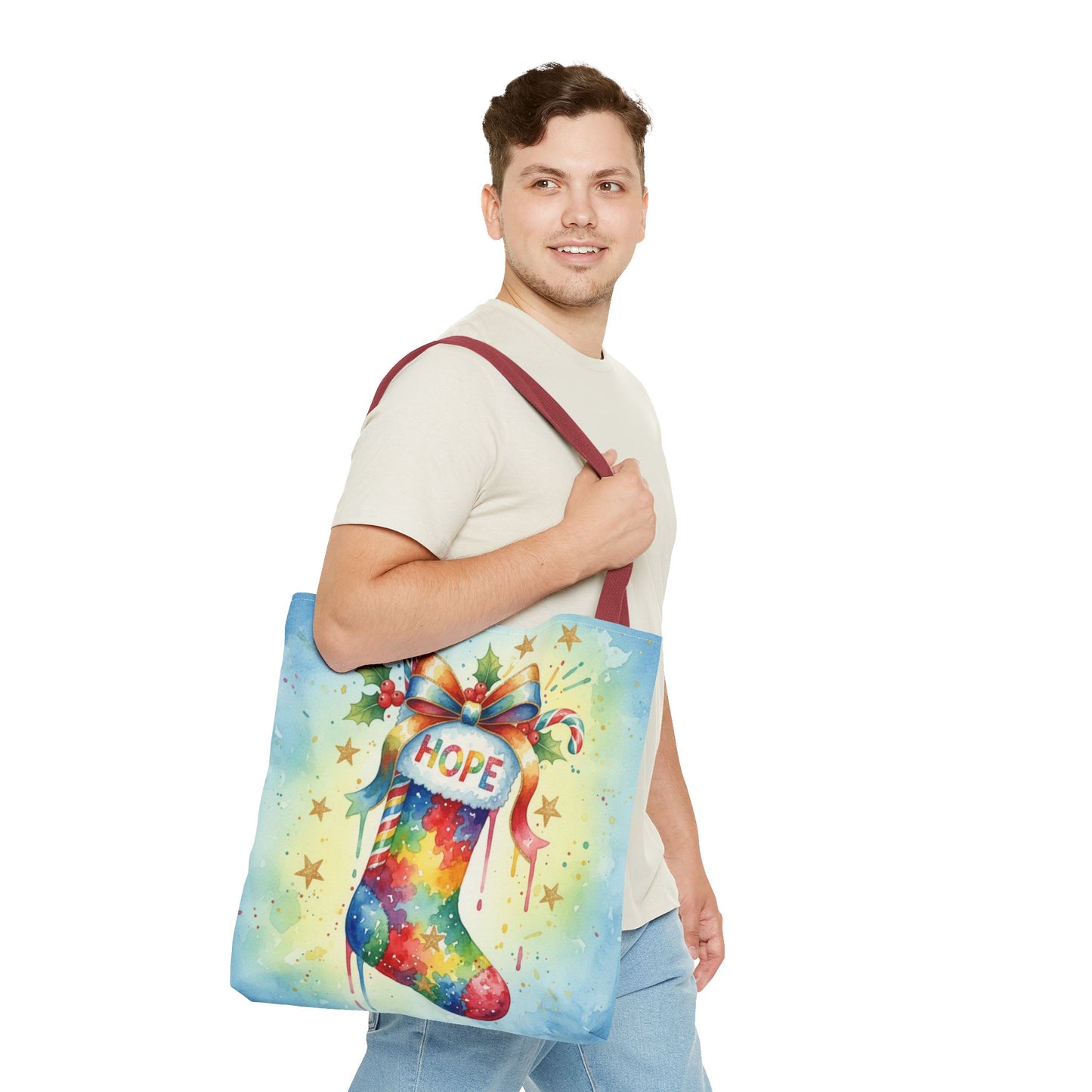 Colorful Holiday Hope Tote Bag