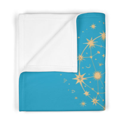 Starry Heart Soft Fleece Baby Blanket