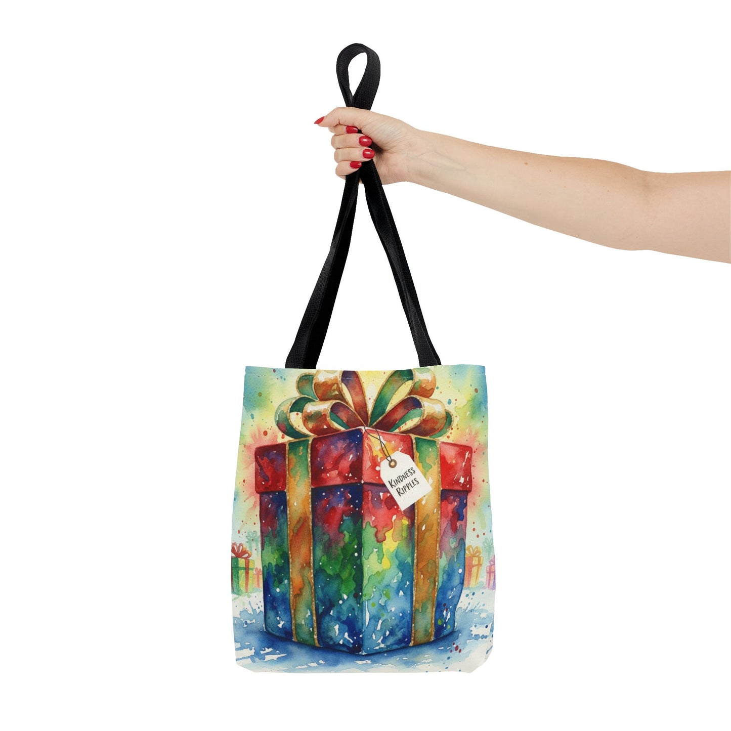 Colorful Gift Tote Bag - Perfect for Holidays & Celebrations -Simple message of Kindness - Reusable