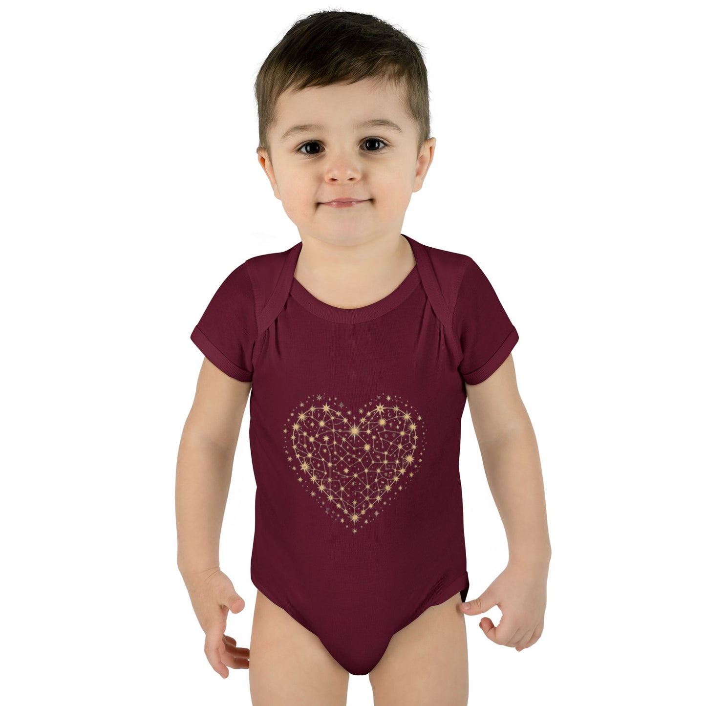 Heart Star Pattern Infant Bodysuit