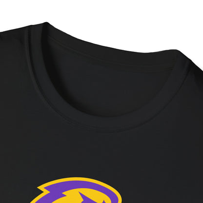 Eagle Head Graphic T-Shirt — Purple & Gold Sports Logo Tee