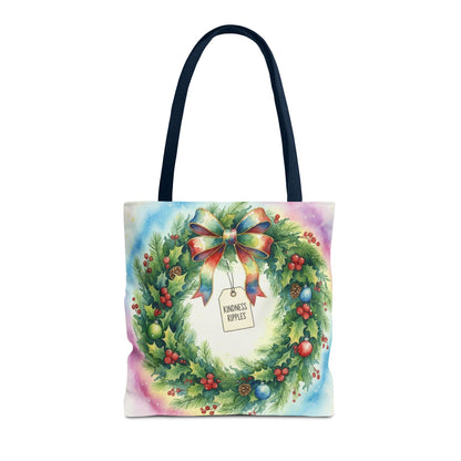 Holiday Wreath Tote Bag - Perfect for Christmas and Winter Celebrations
