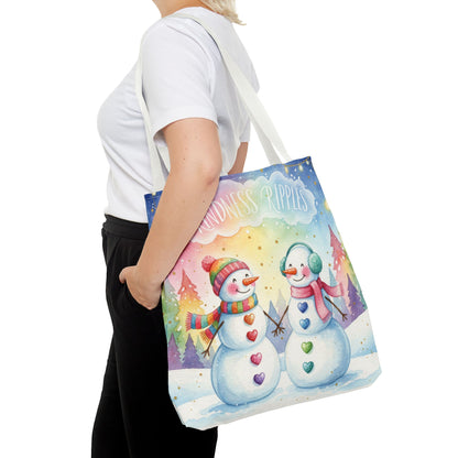 Whimsical Snowman Tote Bag - Kindness Ripples Design