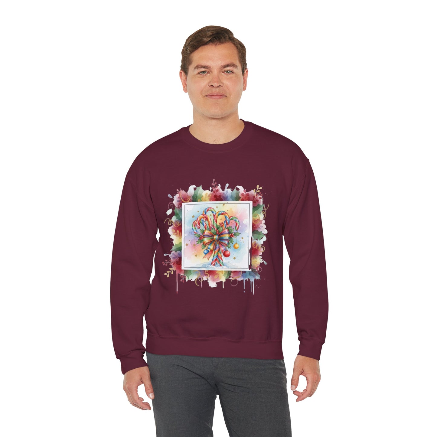 Christmas Candy Cane Crewneck Sweatshirt