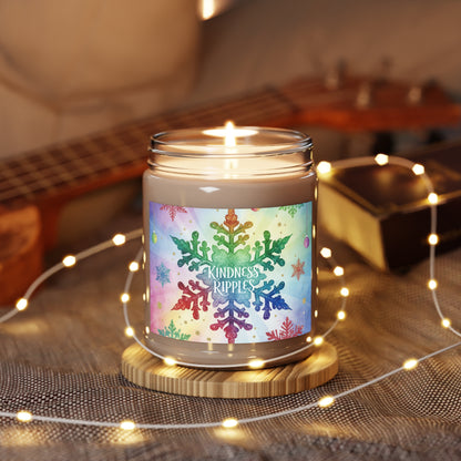 Scented Soy Candle - Kindness Ripples with Colorful Snowflakes
