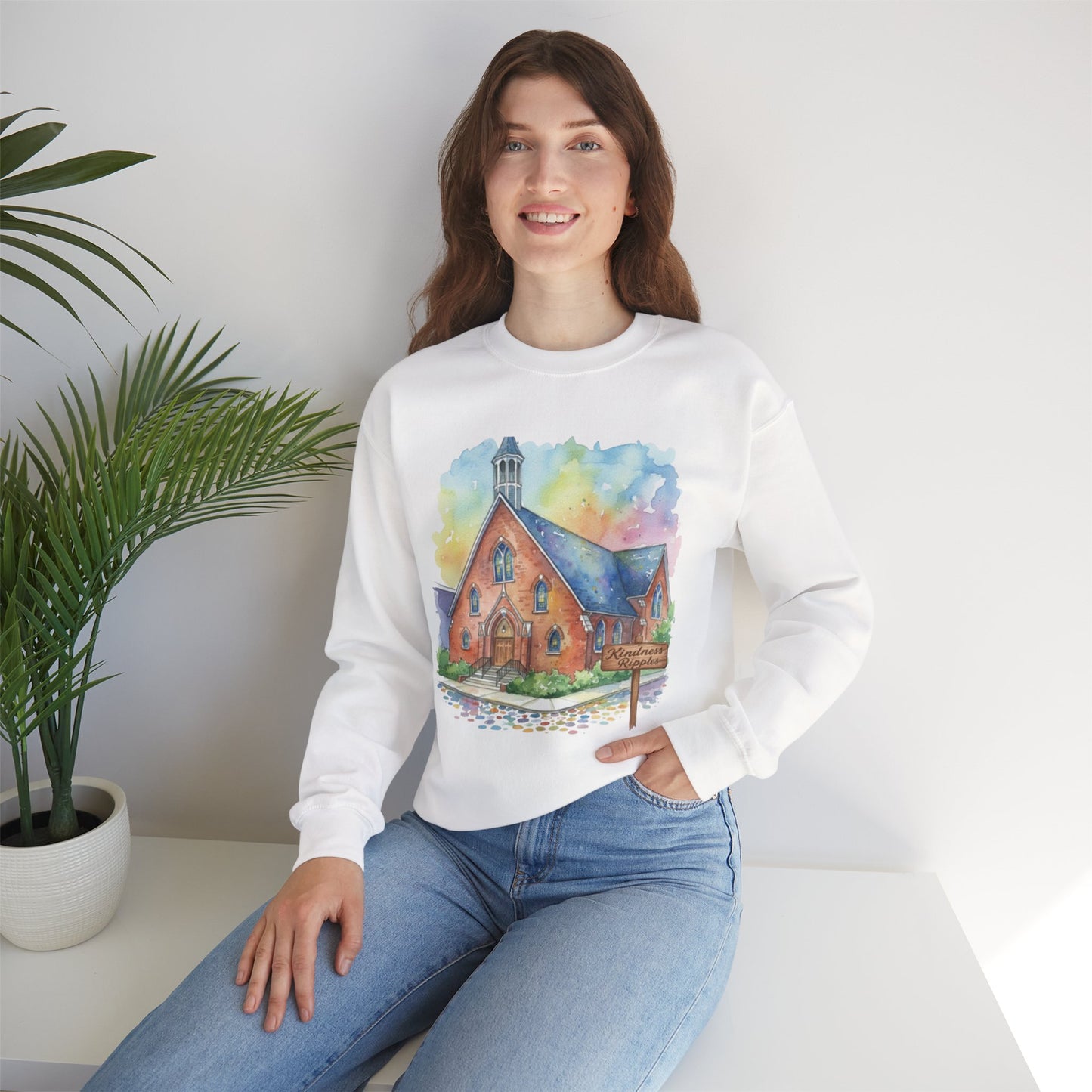 Colorful Church Watercolor Sweatshirt - Homage to the St. William Community
