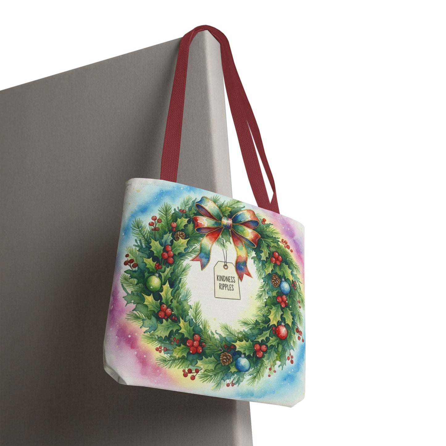 Holiday Wreath Tote Bag - Perfect for Christmas and Winter Celebrations