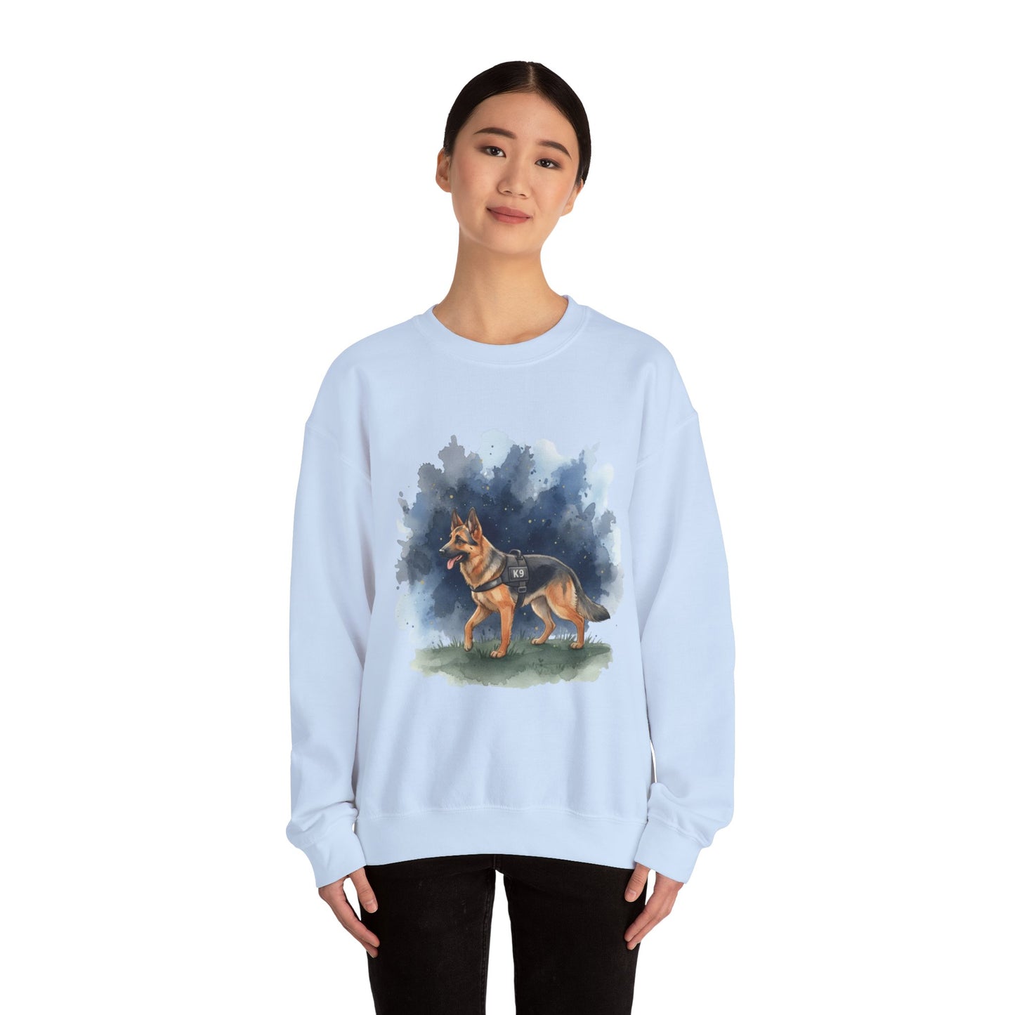 German Shepherd Watercolor Crewneck Sweatshirt – Dog Lover Gift