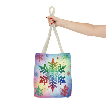 Kindness Ripples Winter Snowflake Tote Bag Colorful Kindness